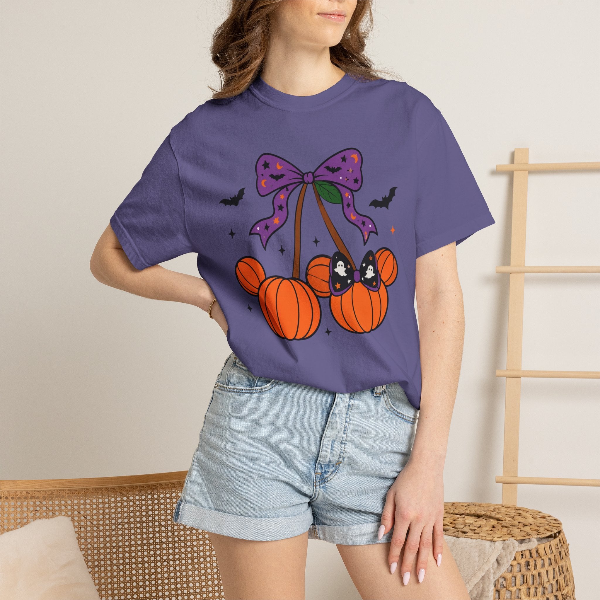 Halloween Pumpkin Bow T‑Shirt