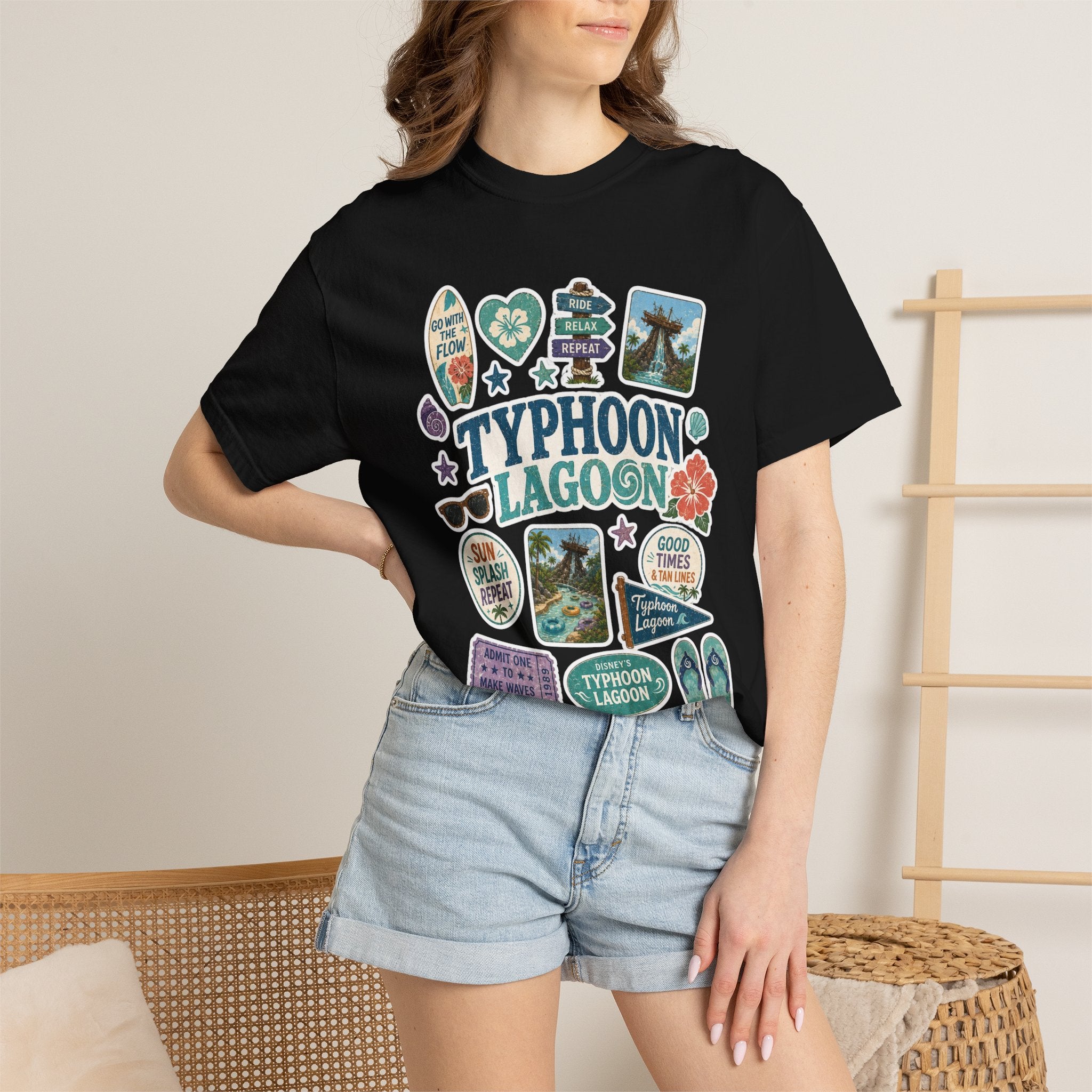 Typhoon Sticker Patch T-Shirt