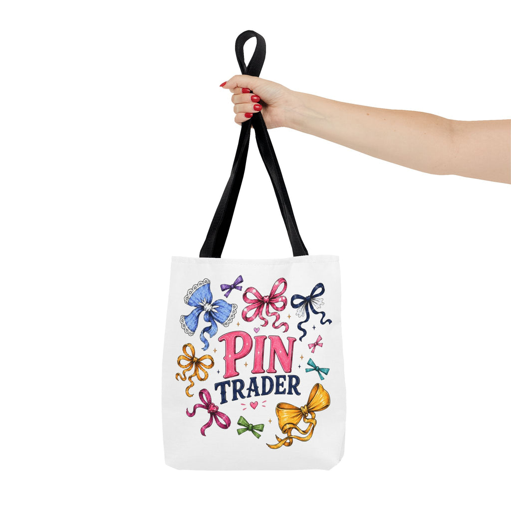 Bow Ribbon Pin Trader Tote Bag