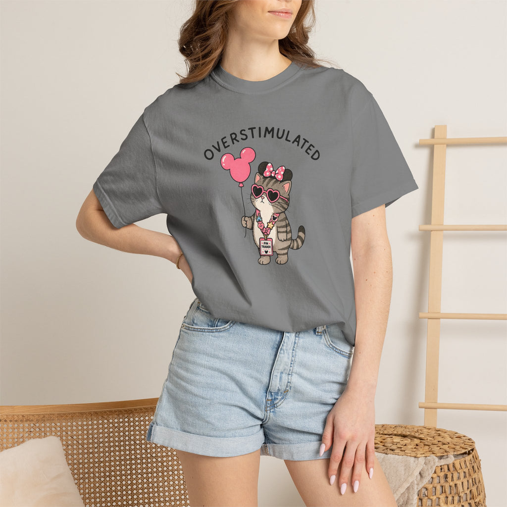 Overstimulated Pin Trading Cat T-Shirt