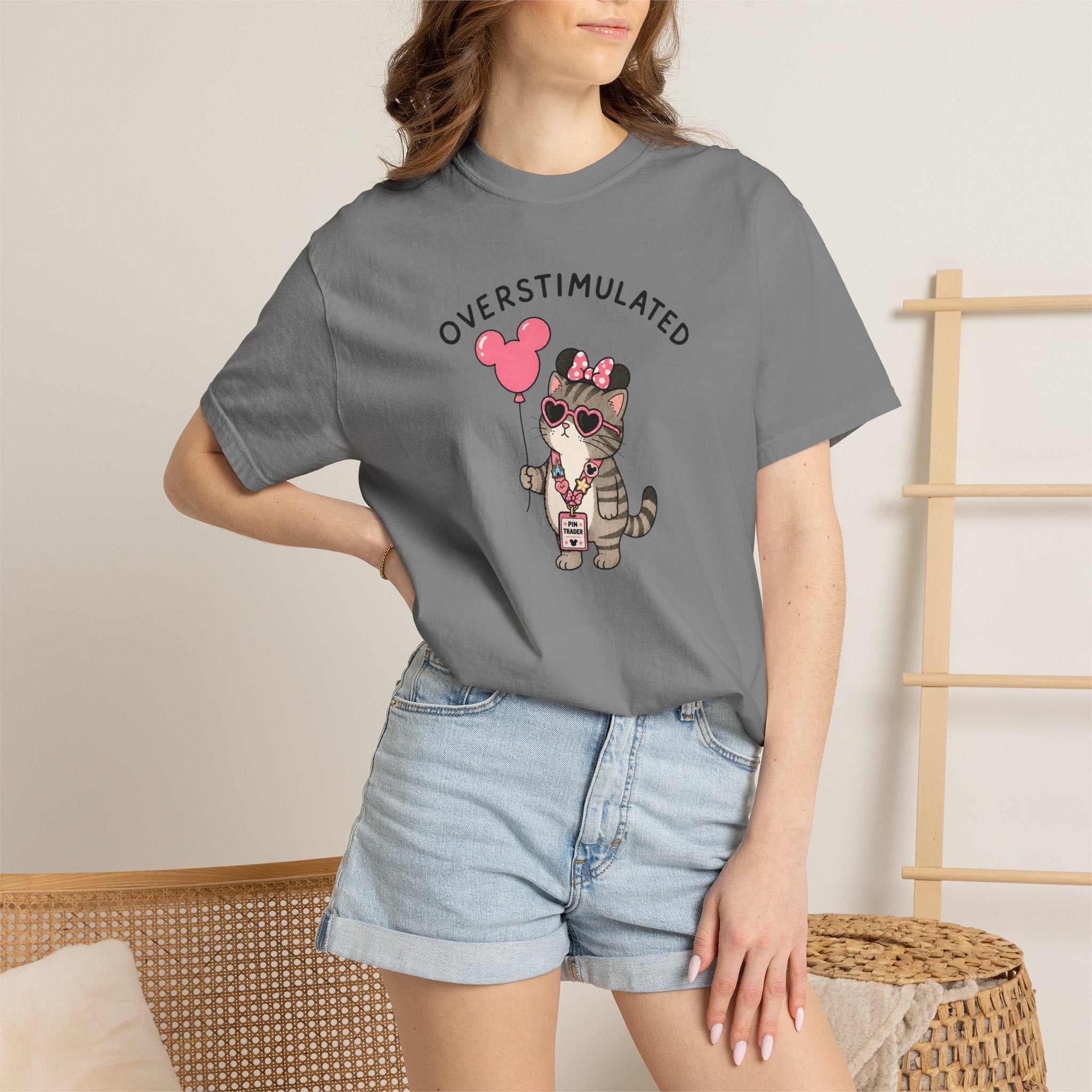 Overstimulated Pin Trading Cat T-Shirt