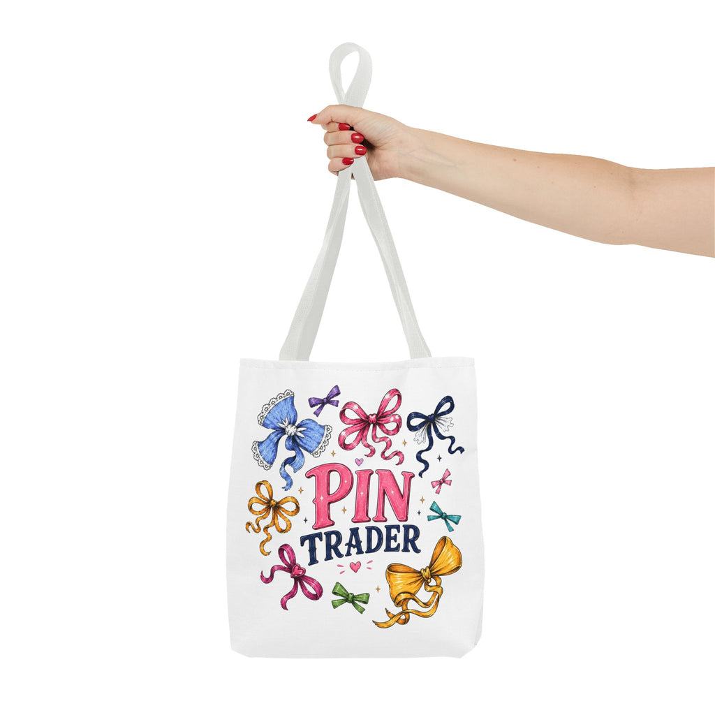 Bow Ribbon Pin Trader Tote Bag