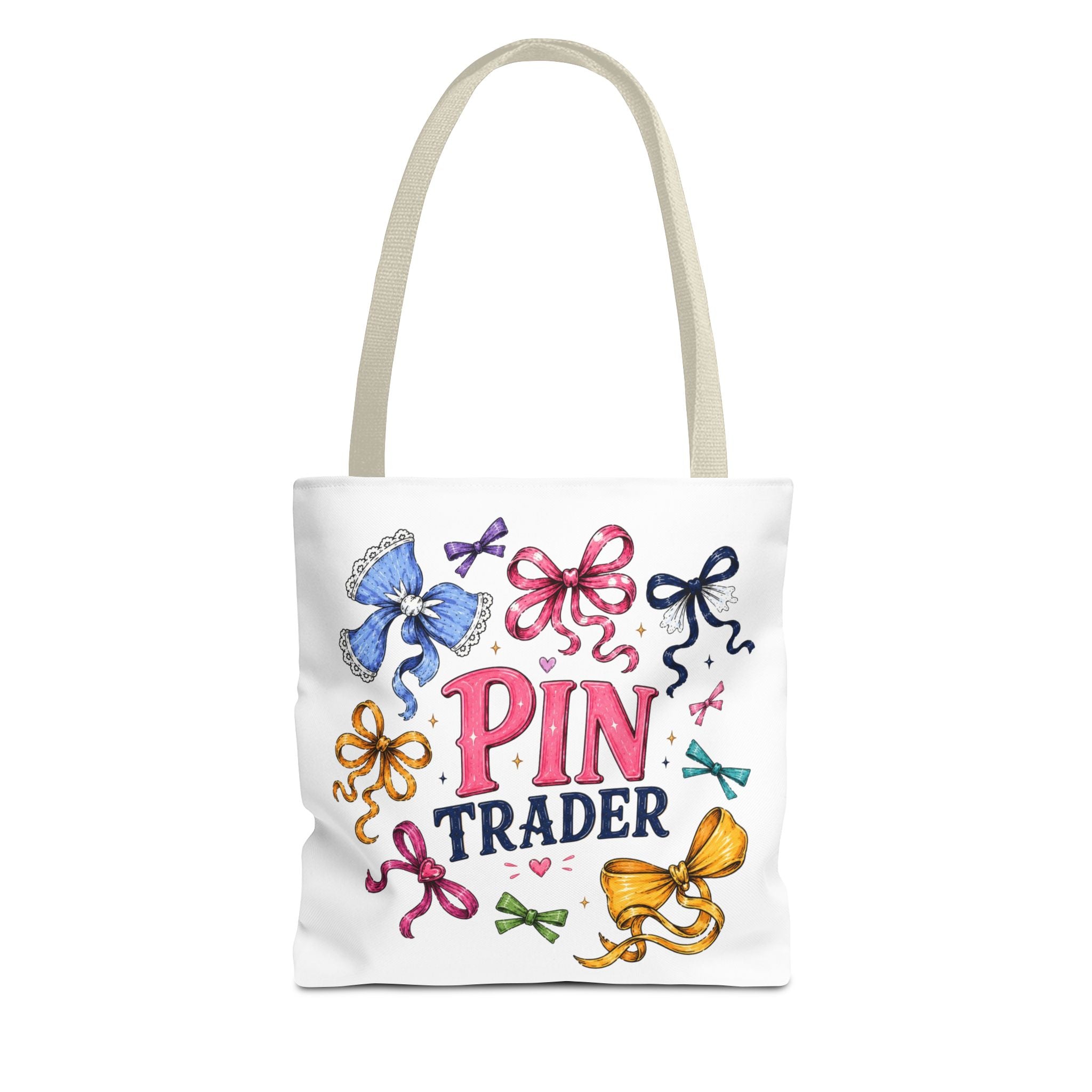 Bow Ribbon Pin Trader Tote Bag