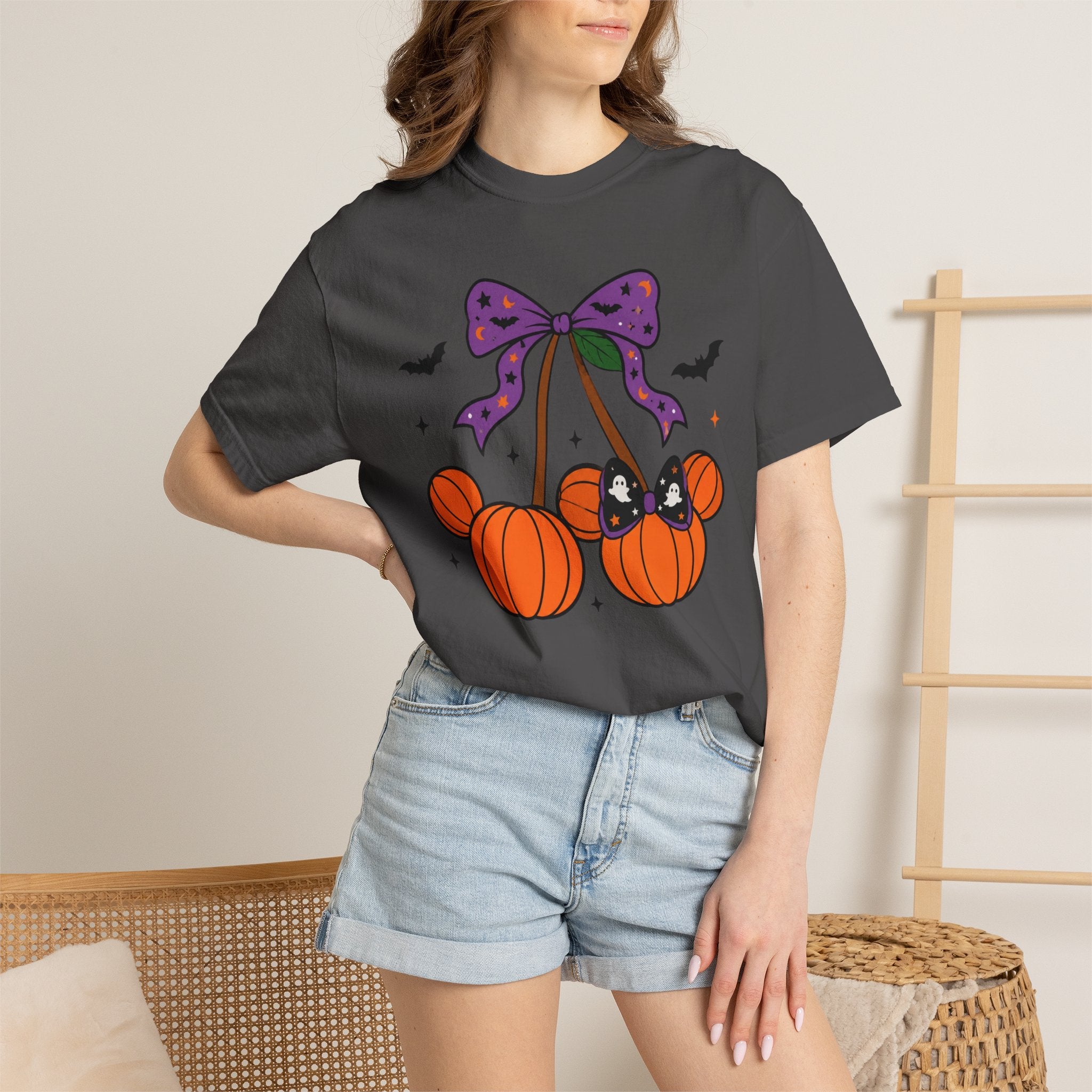 Halloween Pumpkin Bow T‑Shirt