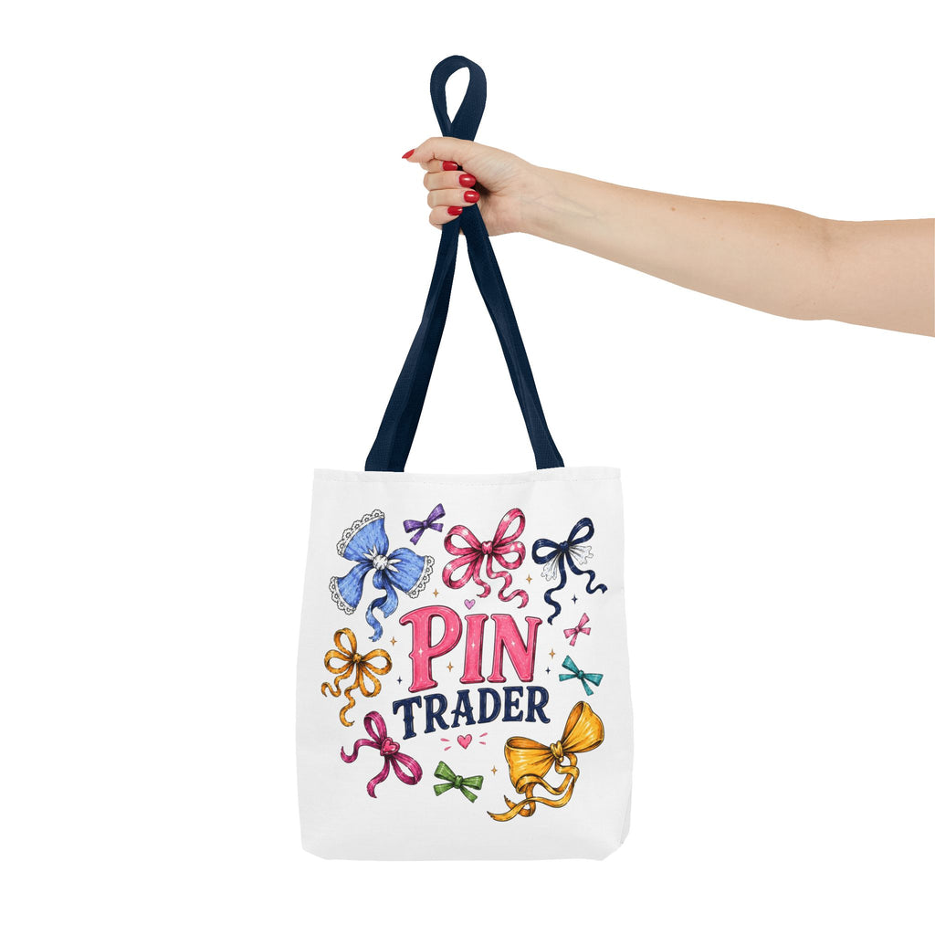 Bow Ribbon Pin Trader Tote Bag