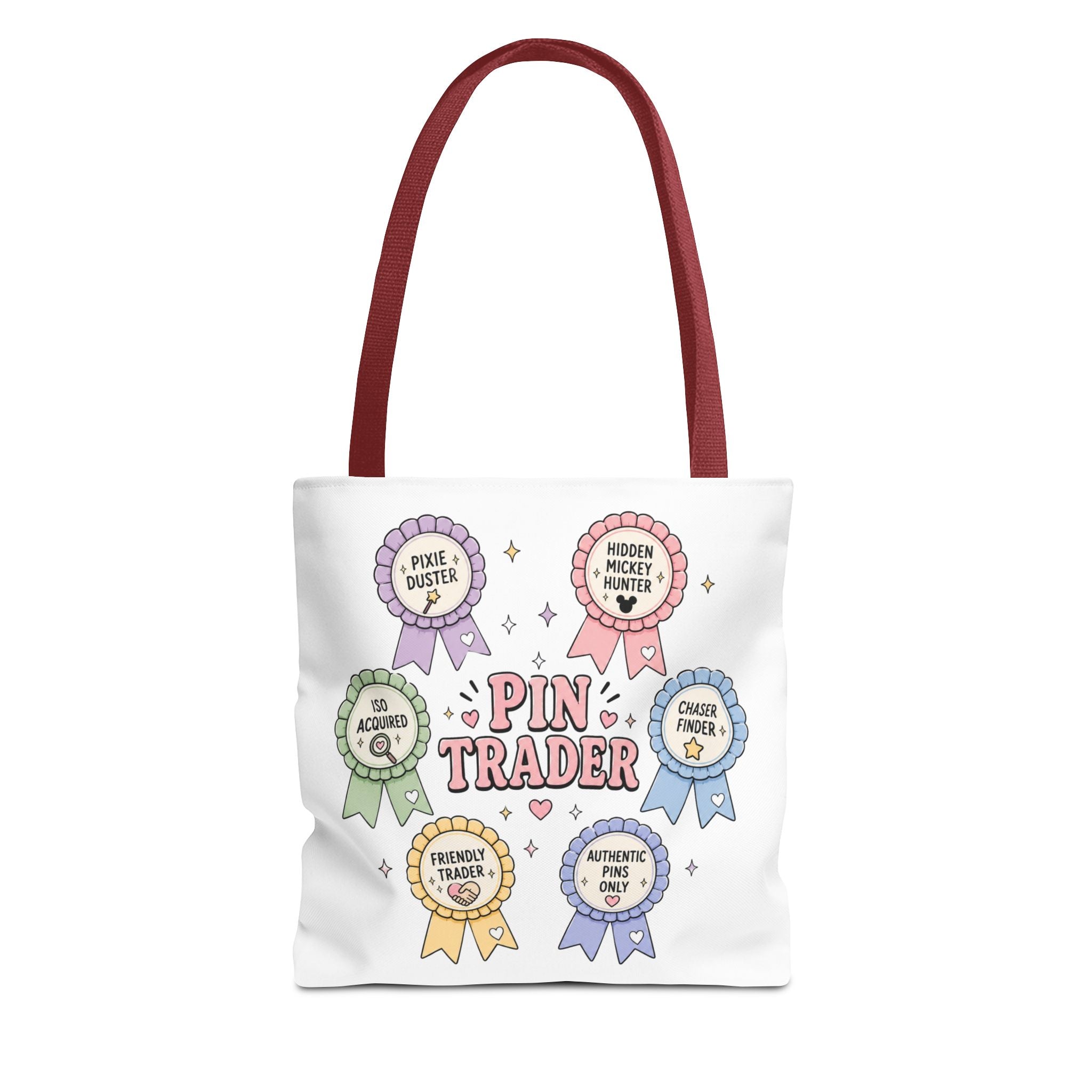 Pin Trader Tote Bag Pastel Ribbon Pins Design