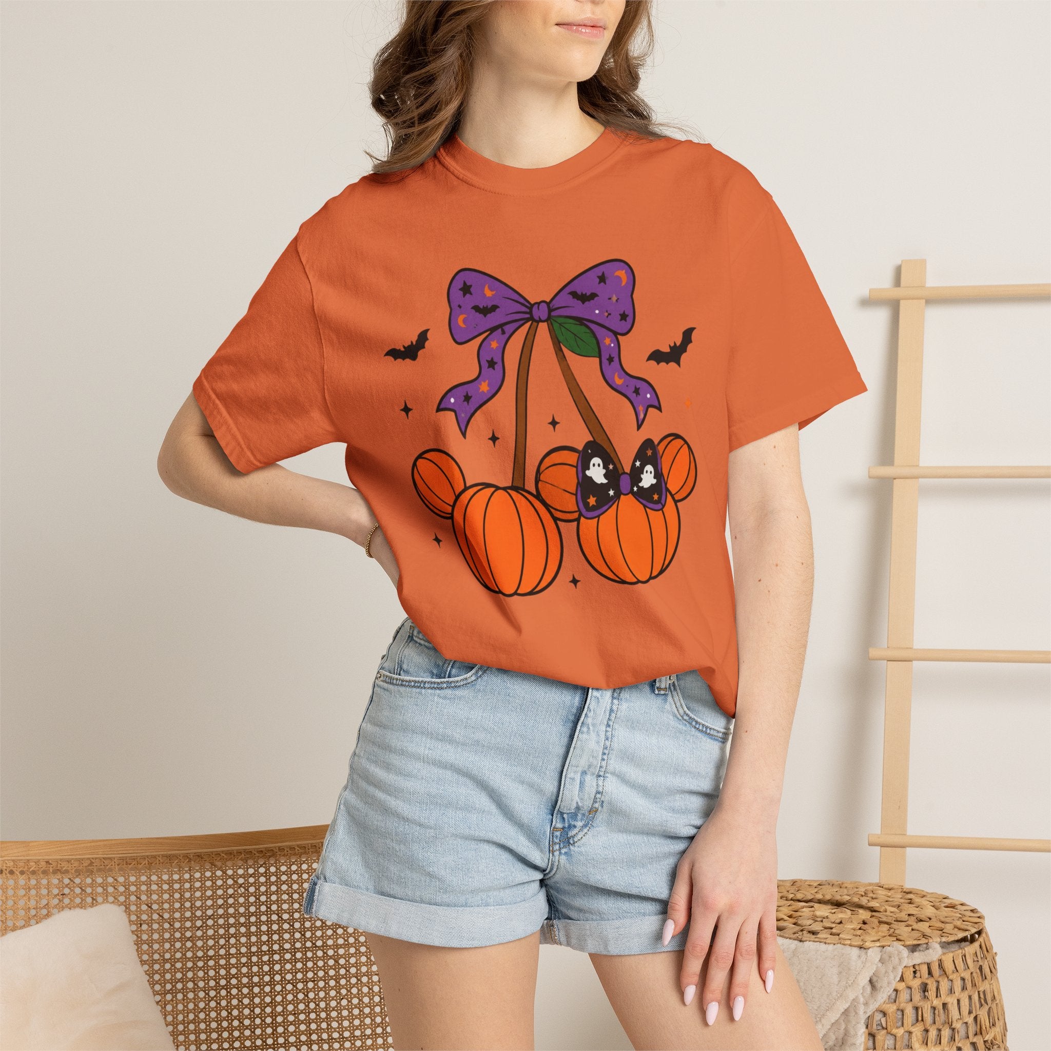Halloween Pumpkin Bow T‑Shirt