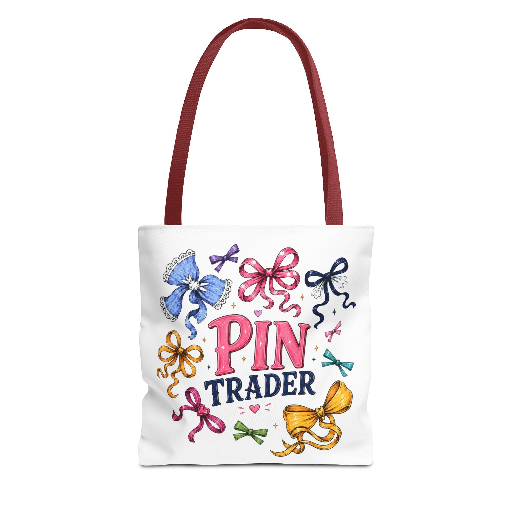 Bow Ribbon Pin Trader Tote Bag