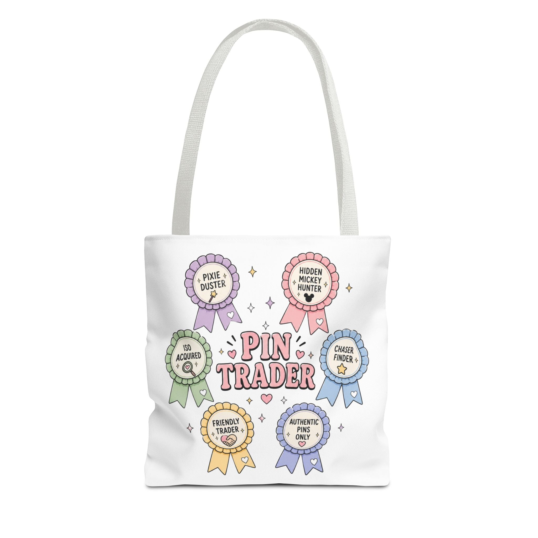Pin Trader Tote Bag Pastel Ribbon Pins Design