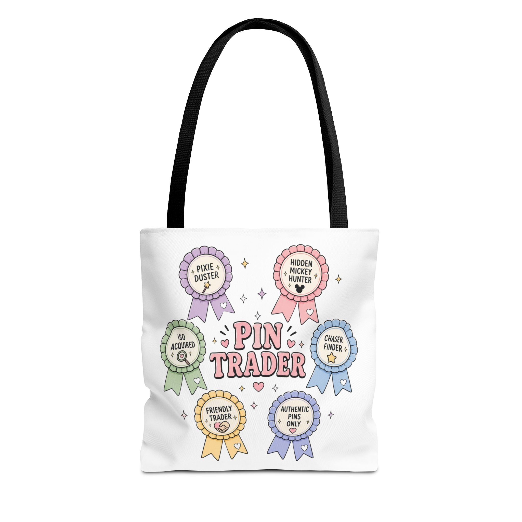 Pin Trader Tote Bag Pastel Ribbon Pins Design