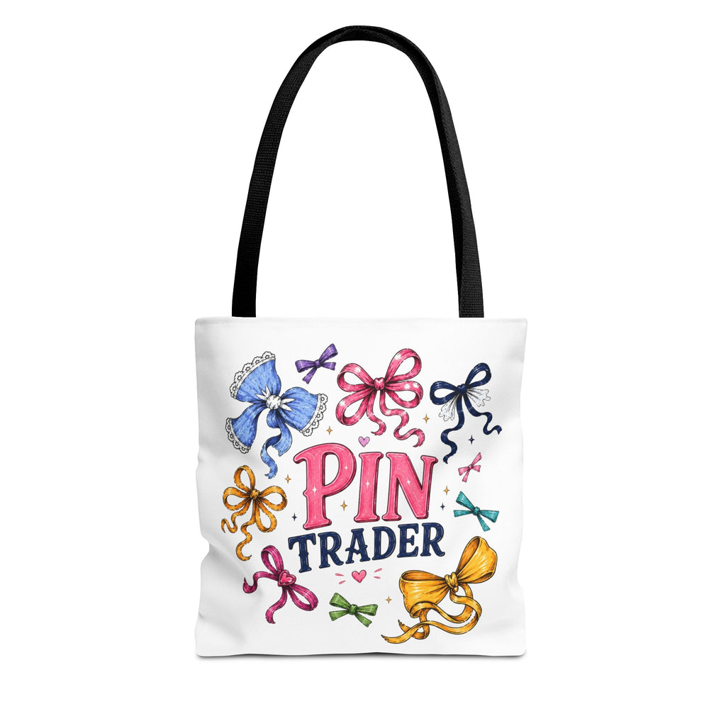 Bow Ribbon Pin Trader Tote Bag