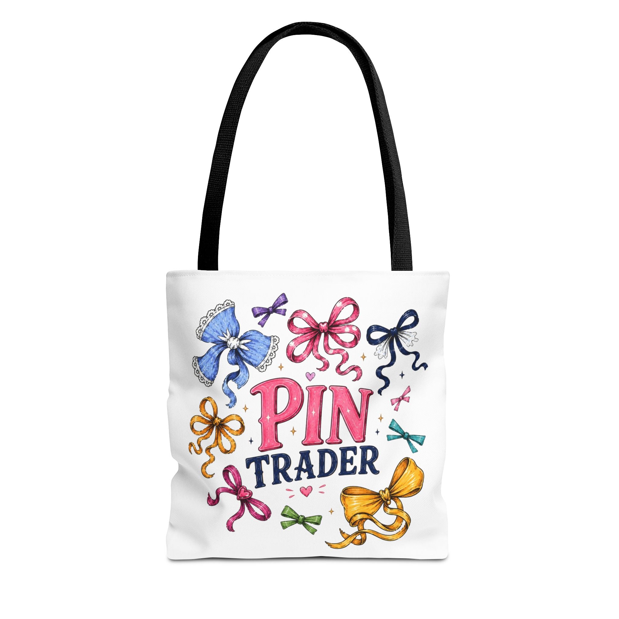 Bow Ribbon Pin Trader Tote Bag