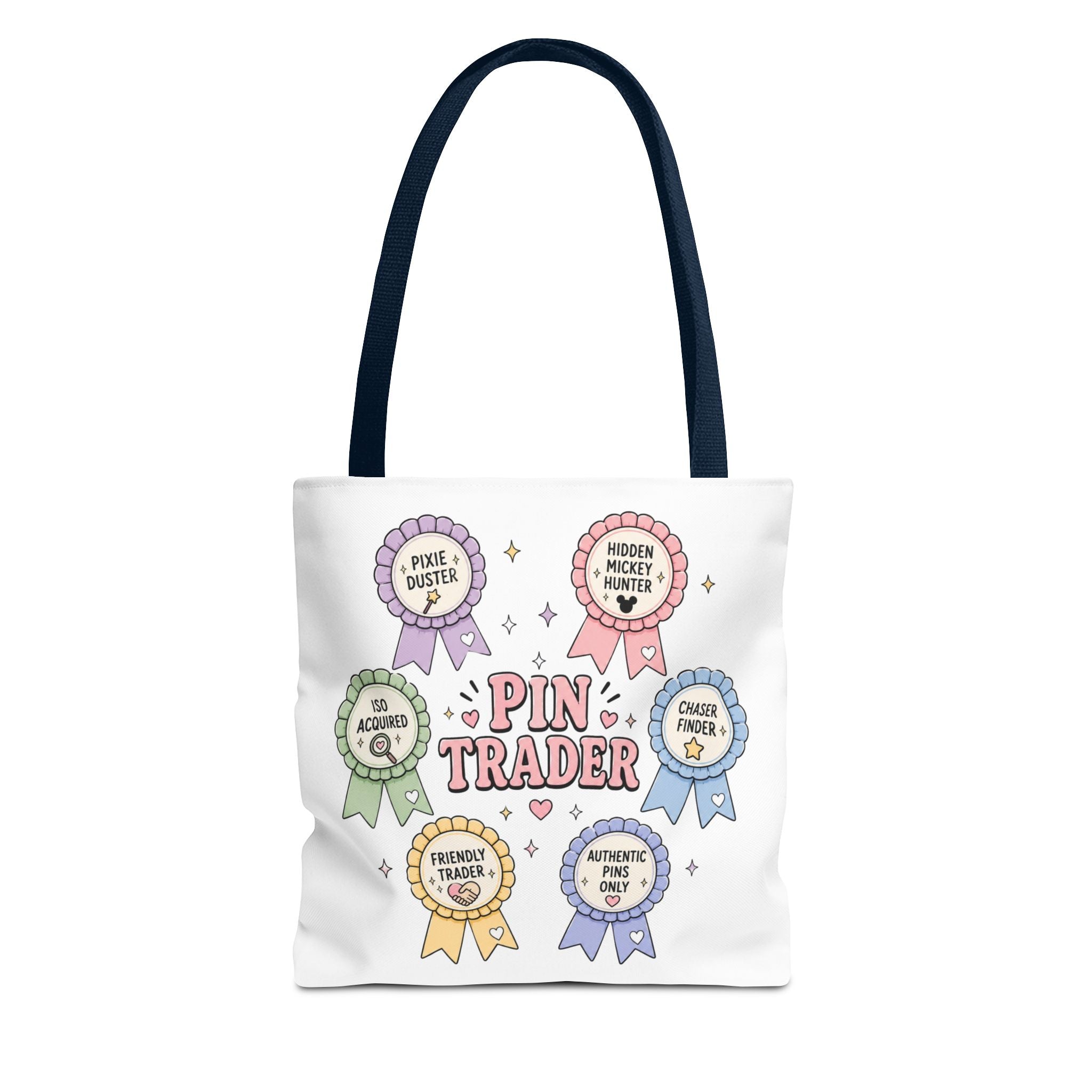 Pin Trader Tote Bag Pastel Ribbon Pins Design
