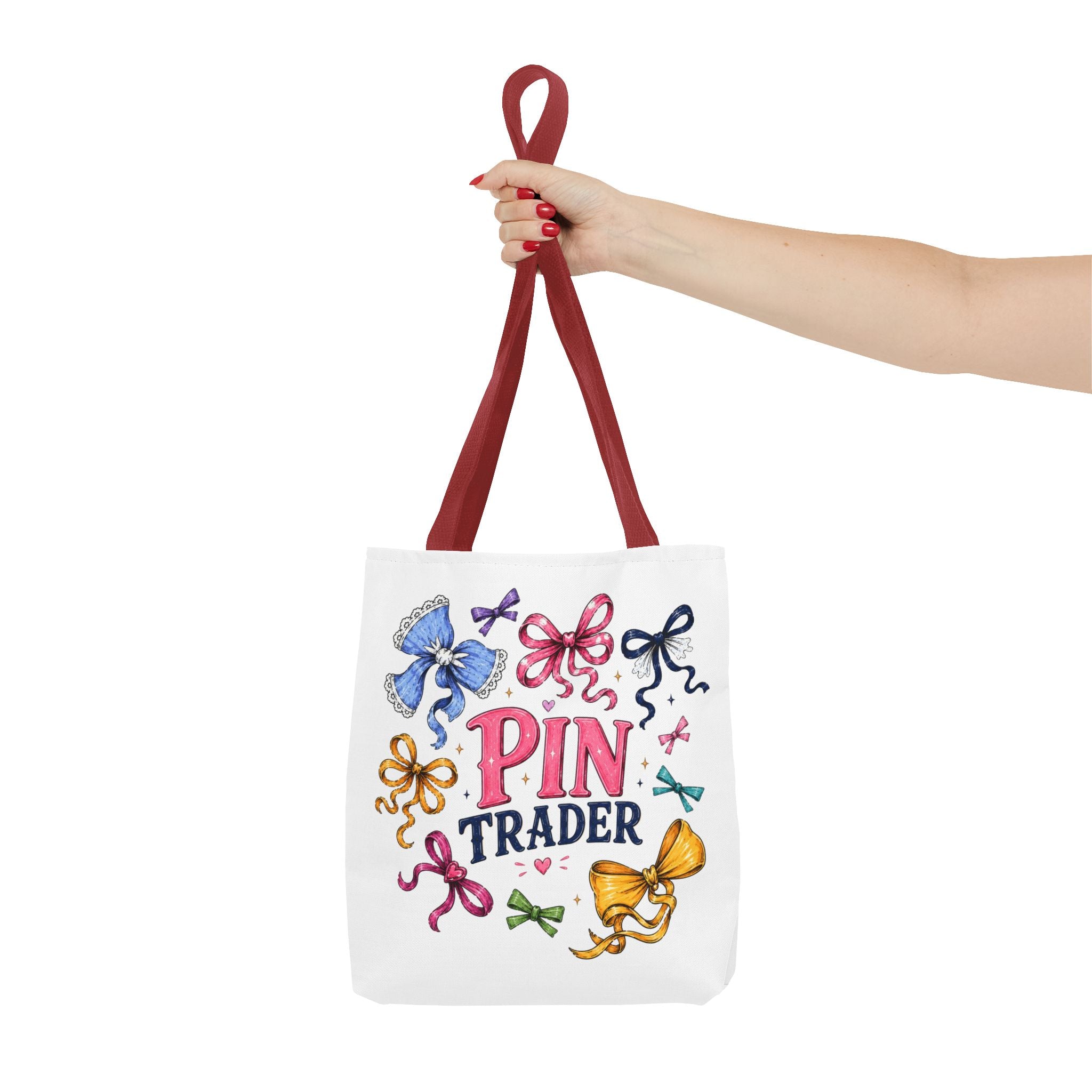 Bow Ribbon Pin Trader Tote Bag
