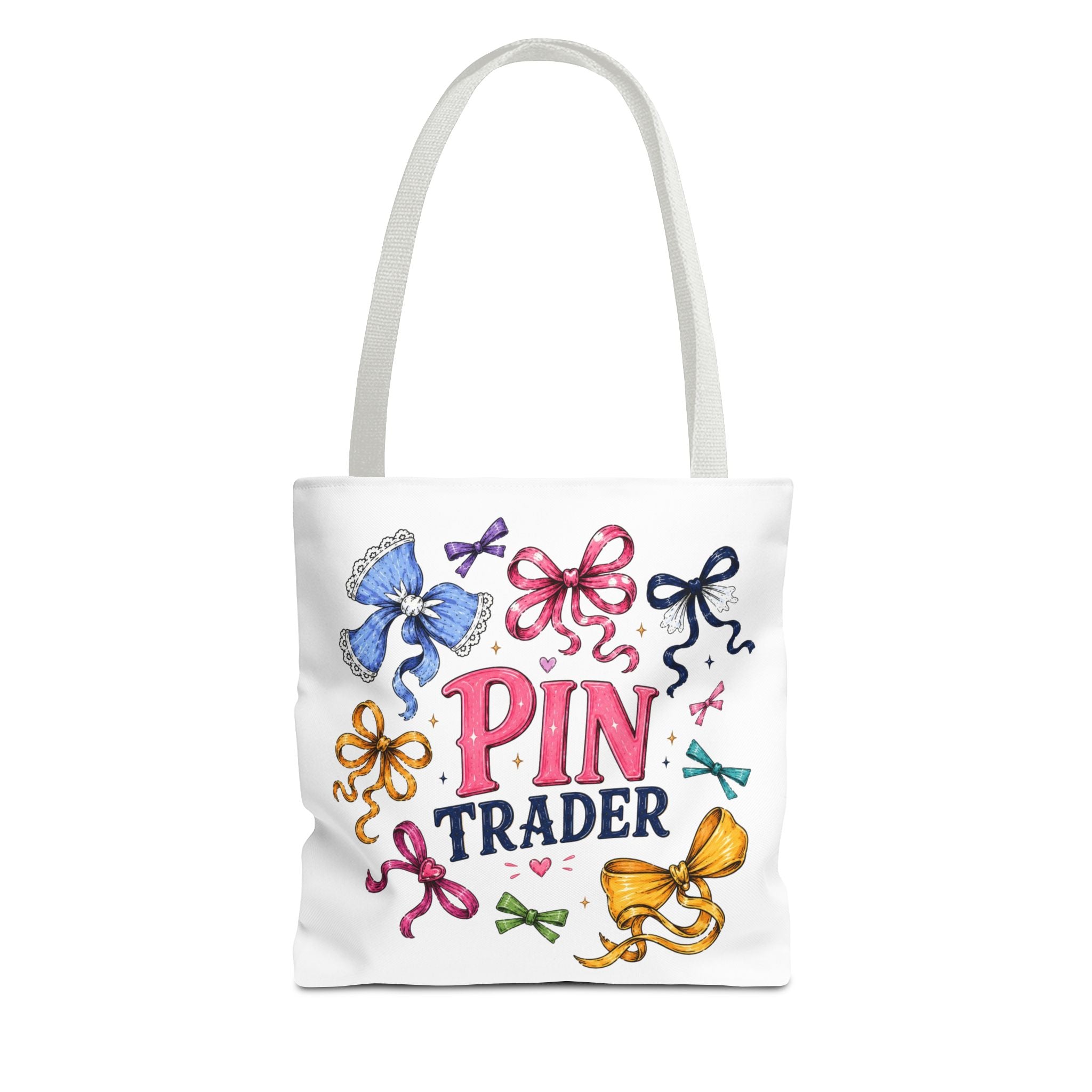 Bow Ribbon Pin Trader Tote Bag