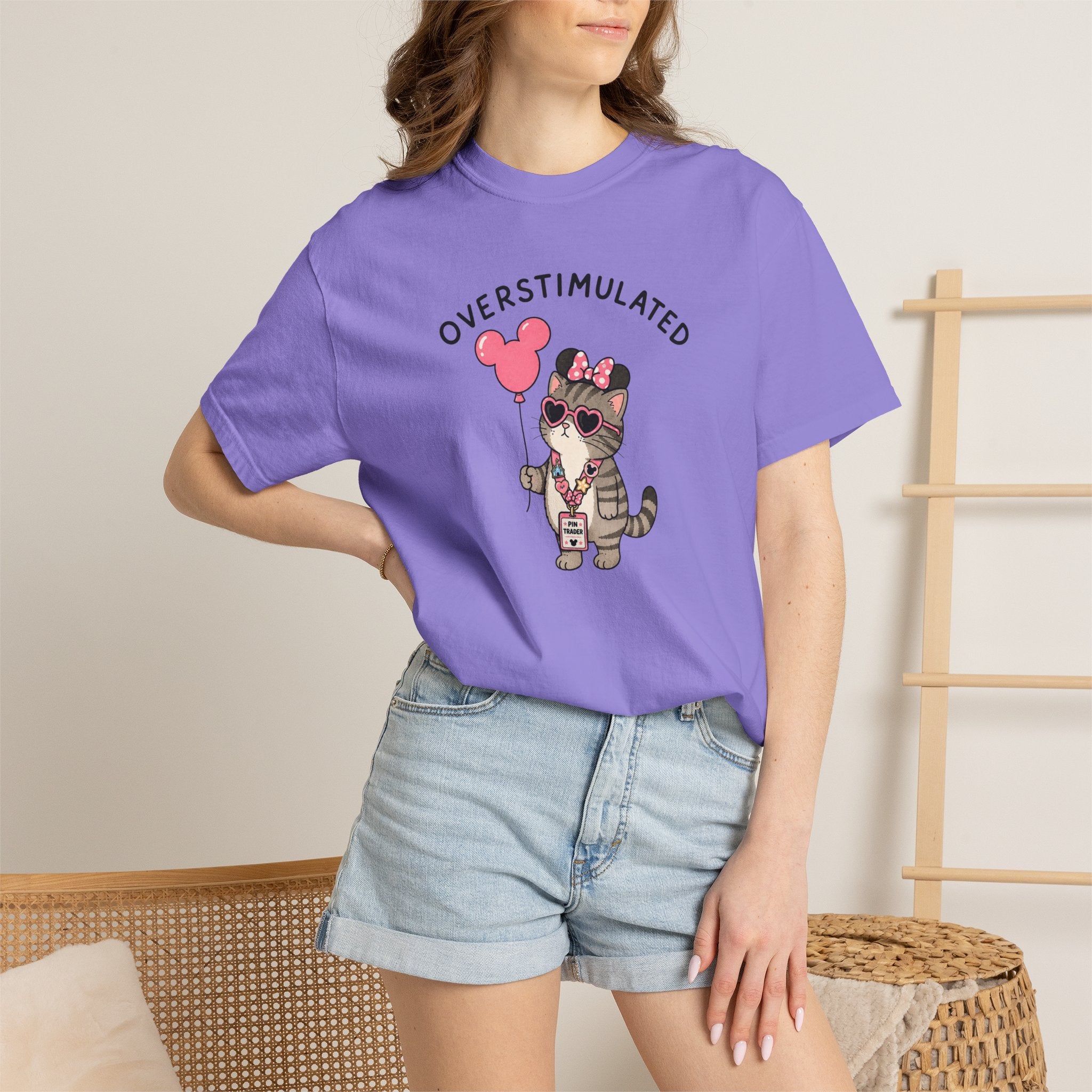 Overstimulated Pin Trading Cat T-Shirt