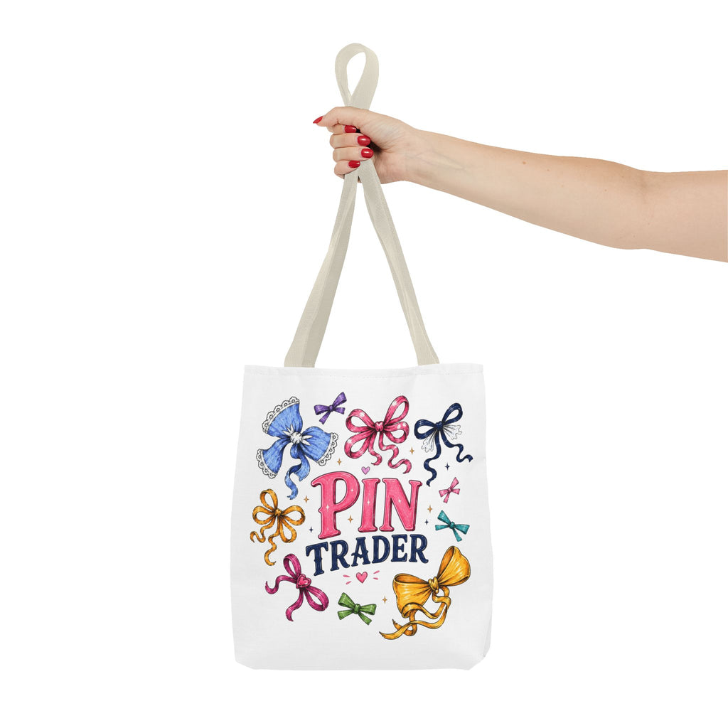 Bow Ribbon Pin Trader Tote Bag