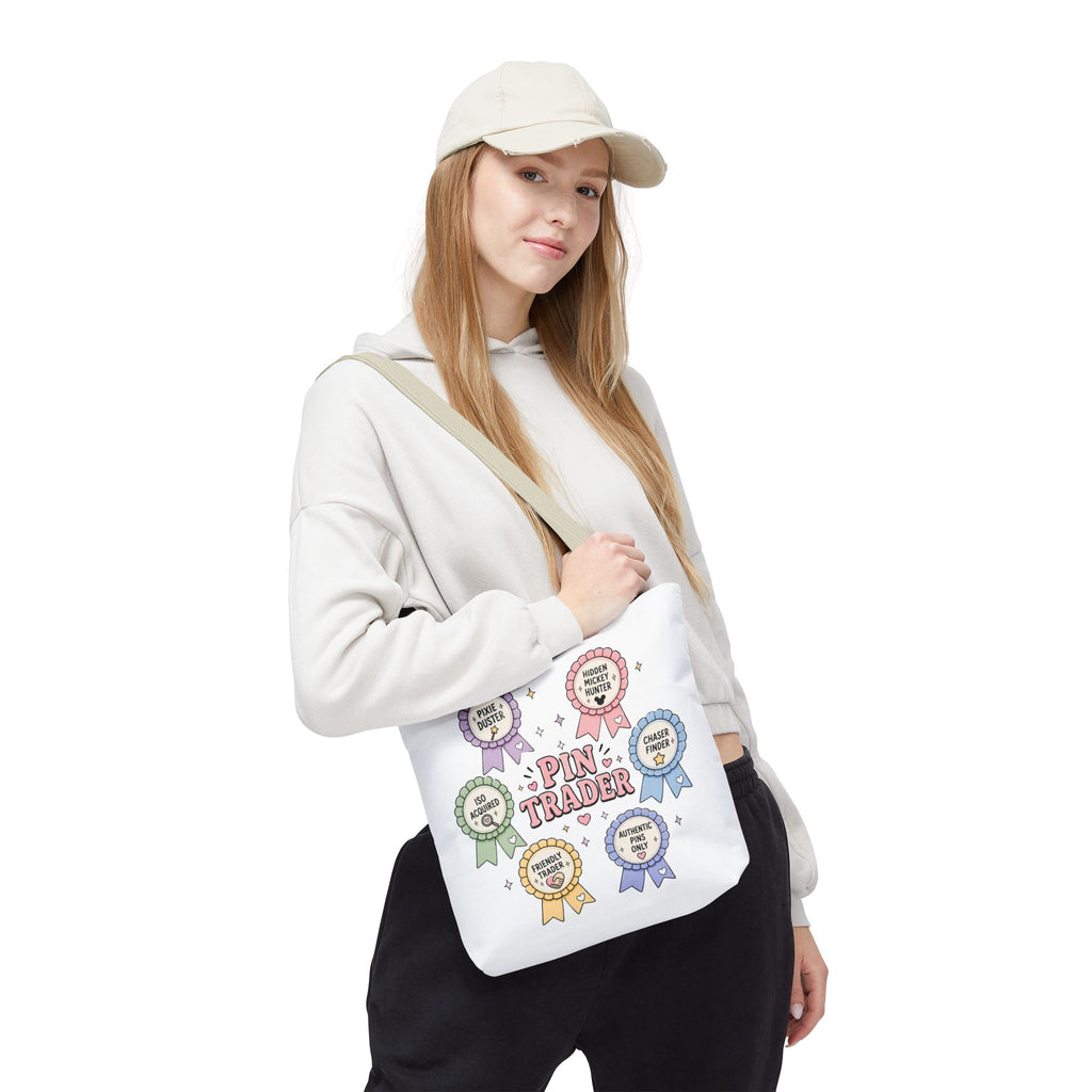 Pin Trader Tote Bag Pastel Ribbon Pins Design