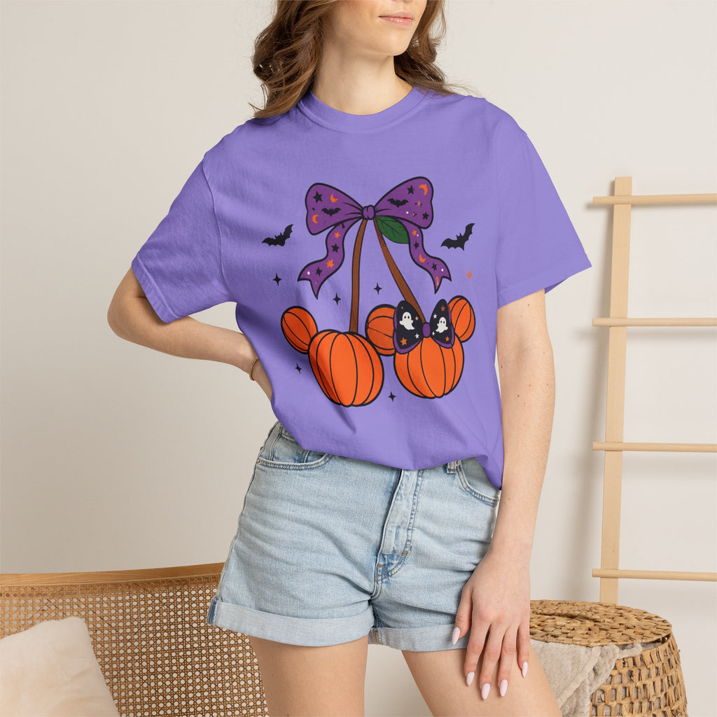 Halloween Pumpkin Bow T‑Shirt