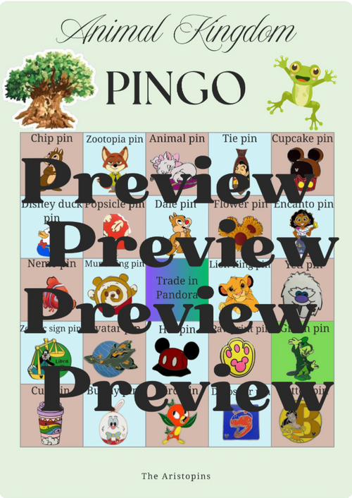 Animal Kingdom Pin Trading Bingo | Disney Pin Game Printable | Disney Scavenger Hunt | Disney World Game